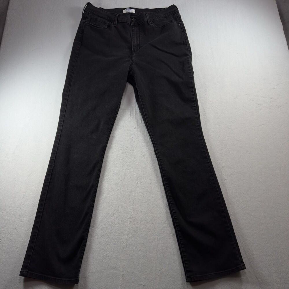 Levi's Denizen Jeans Women's Size 16 High Rise Straight Stretch Color Black